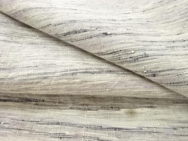  アンティーク　横段織り出し手織り紬単衣着物